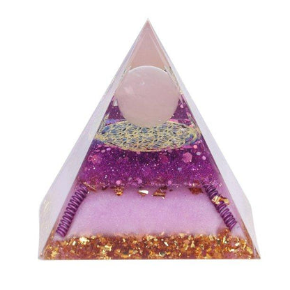 Amethyst With Clear Quartz Orgone Pyramid