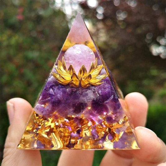 Amethyst With Lepidolite Orgone Pyramid