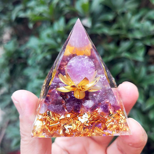 Amethyst With Lepidolite Orgone Pyramid