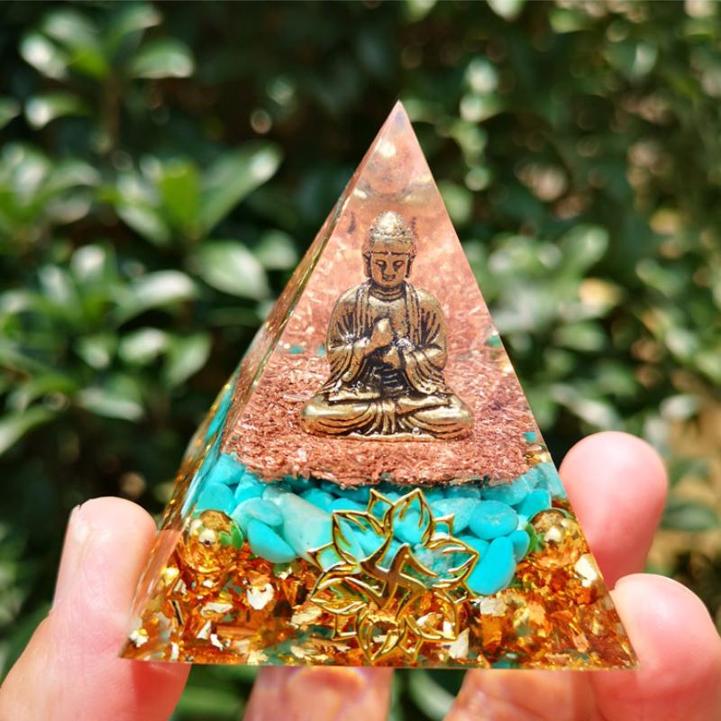 Turquoise Buddha Crystal Orgone Pyramid